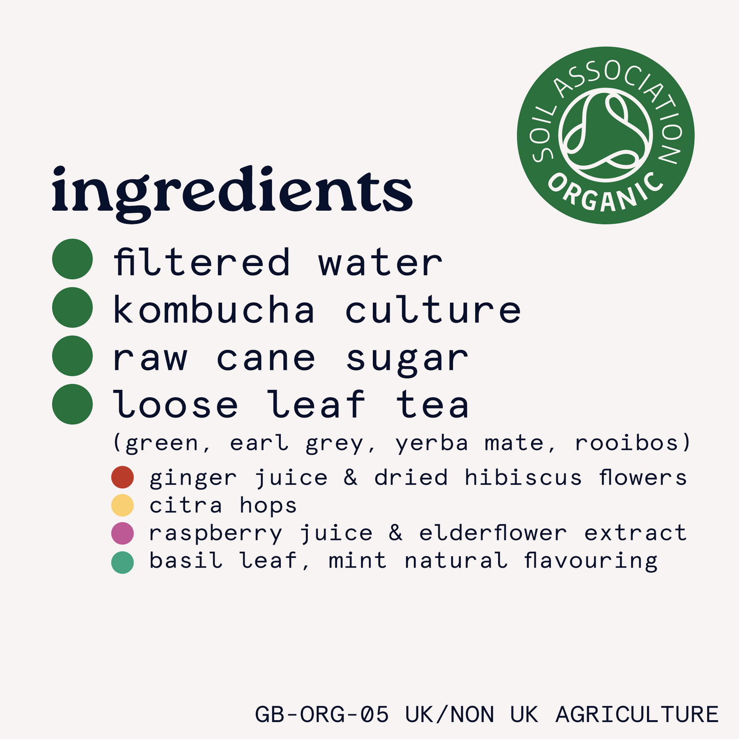 kombucha organic ingredients natural