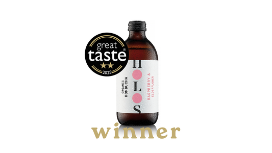 Holos Organic Raspberry & Elderflower Kombucha Wins 2 Stars at the Great Taste Awards 2025 ⭐⭐