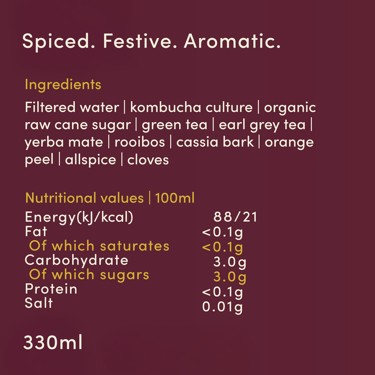 Mulled Spice Christmas Kombucha