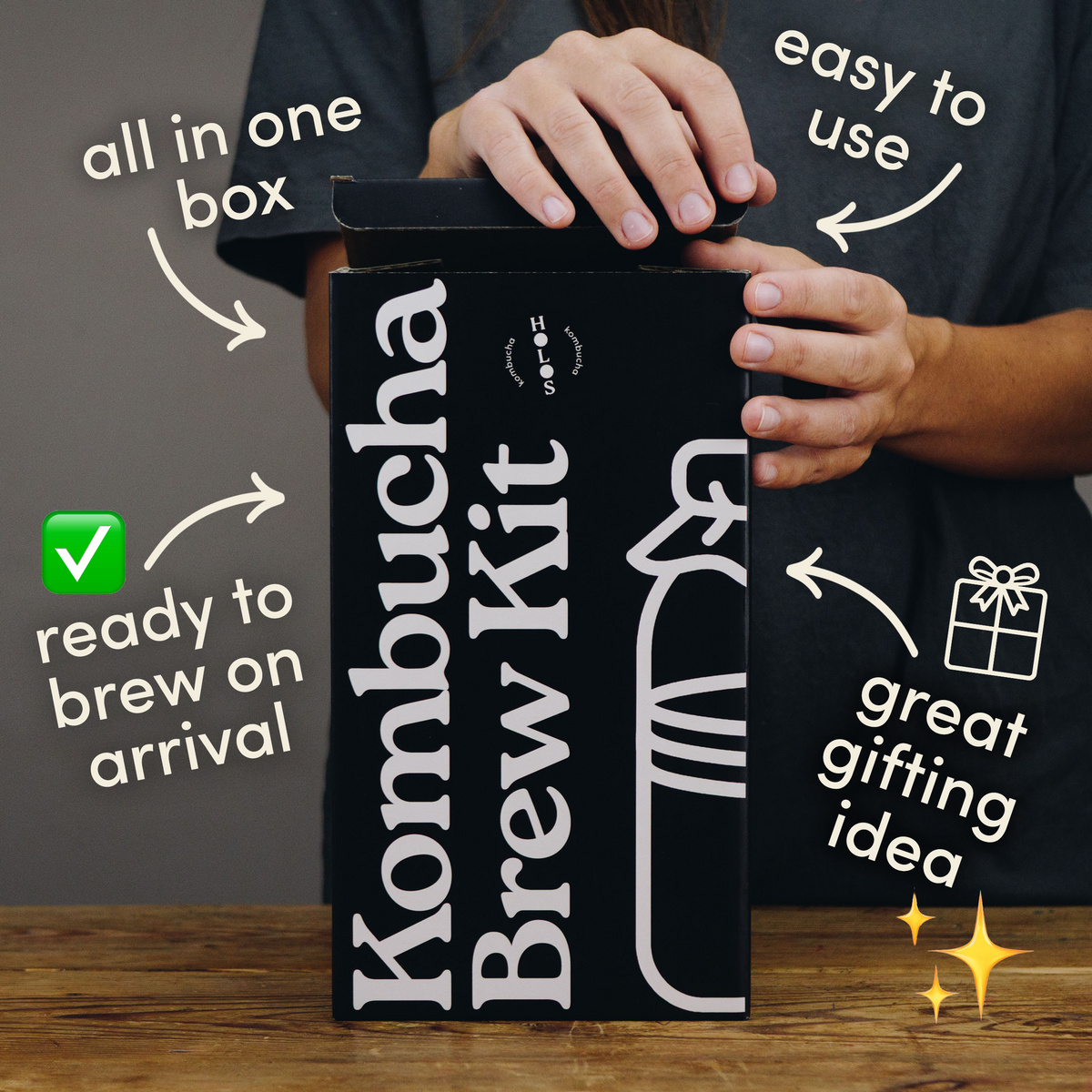 Organic Kombucha Brewing Kit with SCOBY